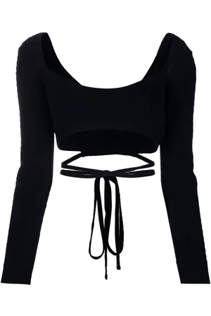 Patou Cropped tie-fastening top