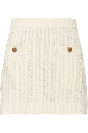 Prada Cable-knit cotton miniskirt