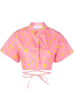 Chiara Ferragni Cropped tennis-ball print shirt