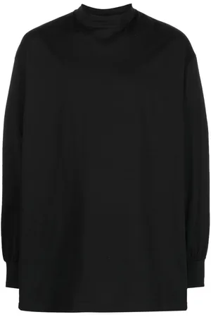 Y-3 Mock-neck long-sleeved cotton T-shirt