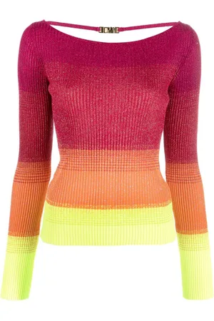 GCDS Colour-block ribbed-knit jumper