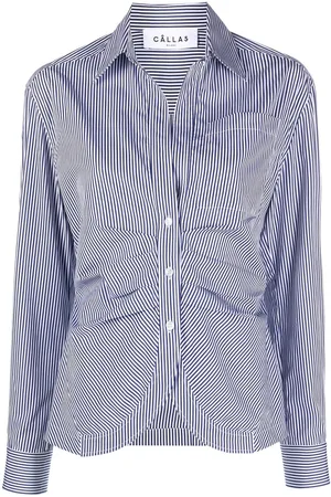 Callas Milano Sierra pinstriped stretch-poplin shirt