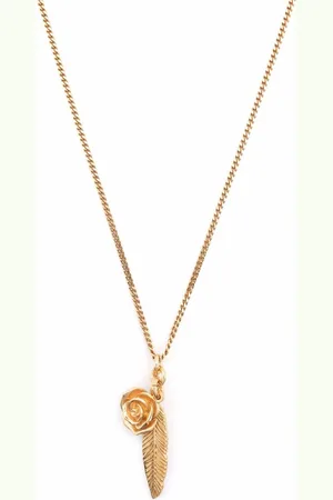 EMANUELE BICOCCHI Feather and rose pendant necklace