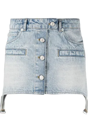 Courrèges Asymmetric denim miniskirt