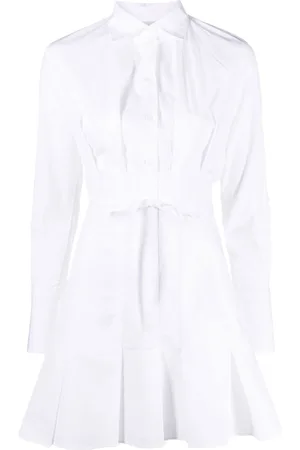 Patou Pleat-detail mini shirtdress