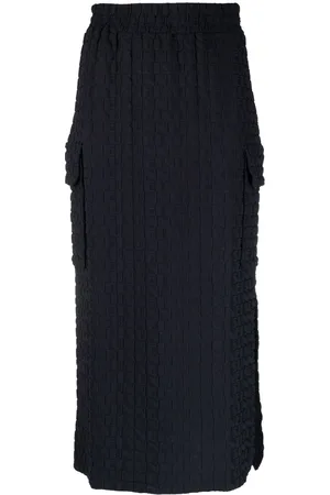 SUNNEI Embossed logo-print midi skirt