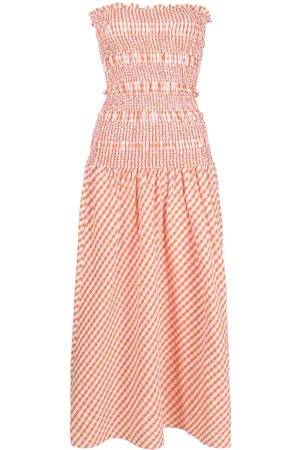 Kenzo Off-shoulder shirred midi dress