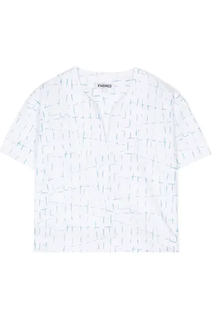 Kindred Jotline-print short-sleeve blouse