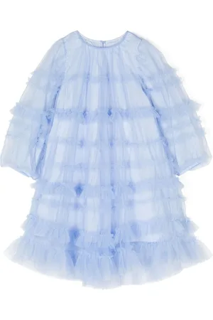 JNBY by JNBY Meshed ruffled long sleeve dress
