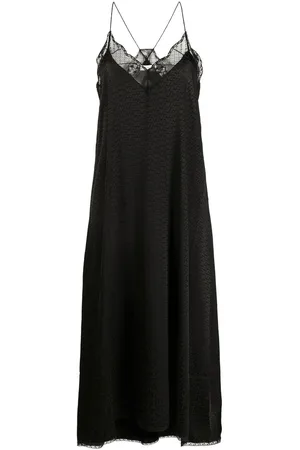 Zadig & Voltaire Risty logo-jacquard slip dress