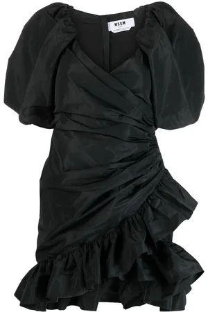 Msgm Puff-sleeved wrap dress