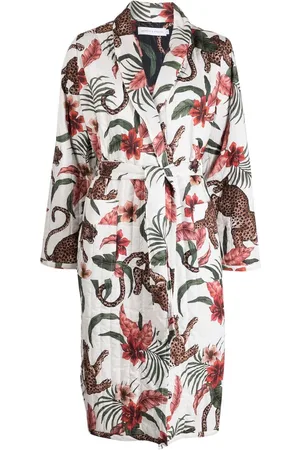 Desmond & Dempsey Graphic-print cotton robe