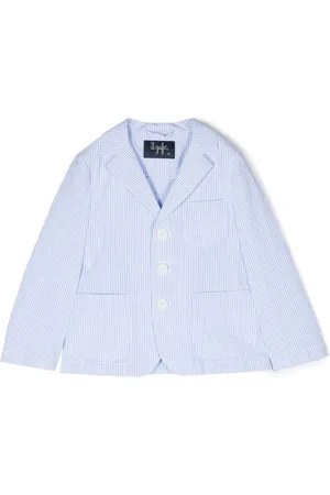 Il gufo Single-breasted striped cotton blazer