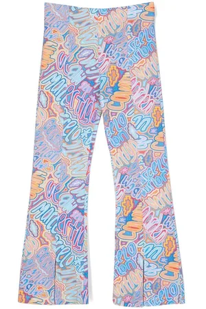 MARCELO BURLON All-over logo print flared trousers