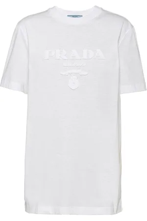 Prada Embroidered jersey T-shirt