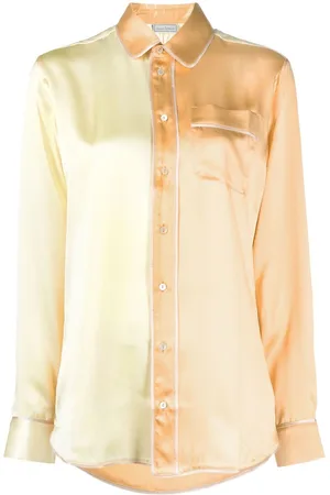 PIERRE-LOUIS MASCIA Two-tone silk pyjama shirt