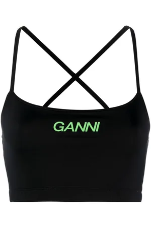 Ganni Logo-print cropped top