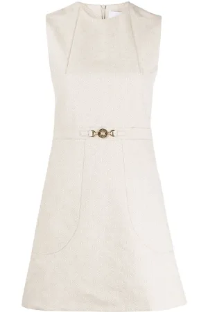Patou Logo-jacquard cotton A-line minidress