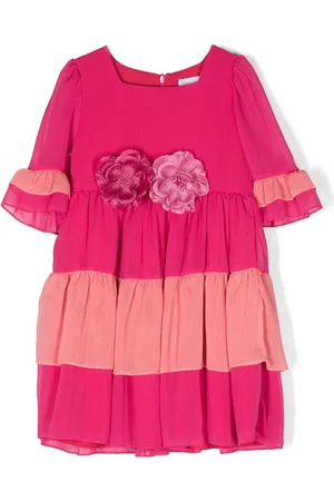 PATACHOU Floral-appliqué flared dress