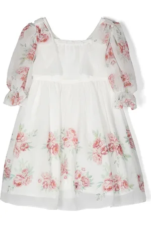 PATACHOU Rose-print square-neck dress