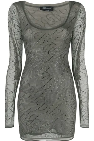 BLUMARINE Crystal-embellished tulle minidress