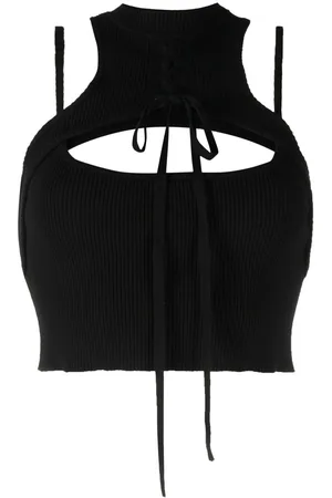 MONSE Cut-out detail ribbed top