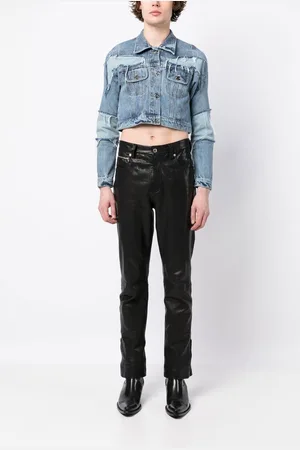 Natasha Zinko Cropped distressed-detail denim jacket