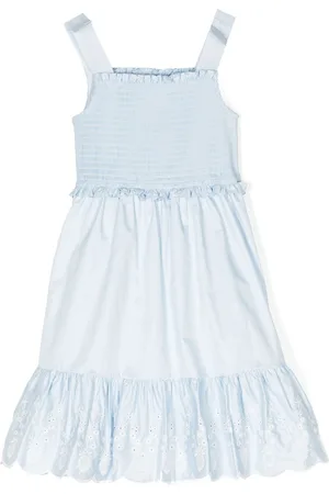 Self-Portrait Elasticated-panel embroidered dress