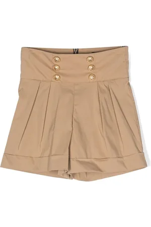 Balmain High-waist pleated mini shorts