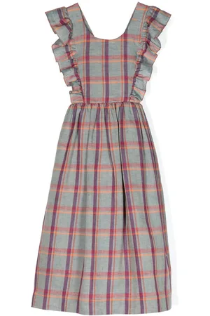 BONPOINT Carole checked linen dress