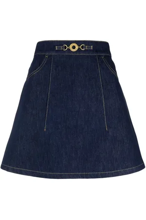 Patou Organic-denim A-line miniskirt