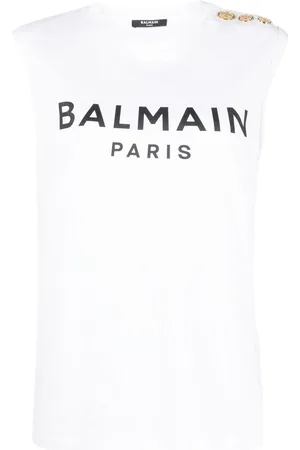 Balmain Logo-print detail tank top