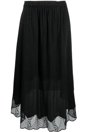 Zadig & Voltaire Lace-trim silk skirt