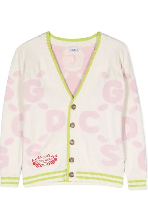 GCDS Debossed-logo print cardigan