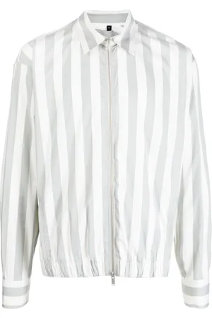 LARDINI Striped zip-up jacket