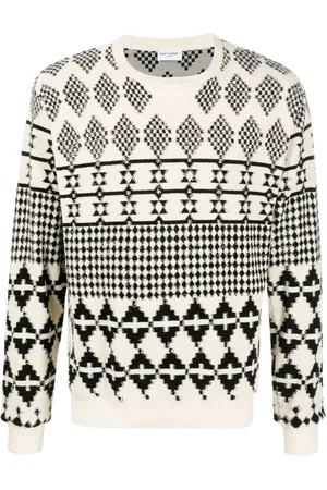 Saint Laurent Stripe-jacquard wool sweater