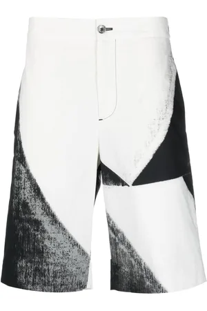 Alexander McQueen Abstarct-print cotton Bermuda shorts