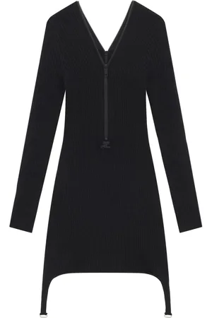 Courrèges Ribbed-knit zip-up dress