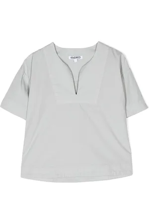 Kindred Split-neck short-sleeve blouse
