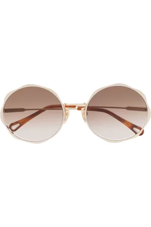 Chloé Engraved-logo round-frame sunglasses