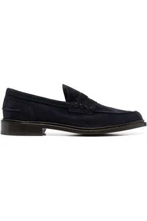 TRICKERS Penny-slot calf-suede loafers