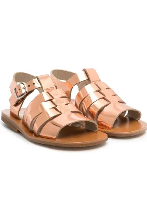 GALLUCCI Metallic-effect flat sandals