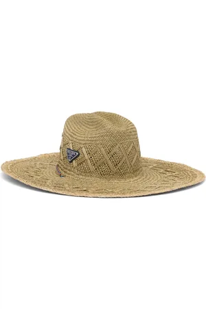 Prada Triangle-logo woven straw hat