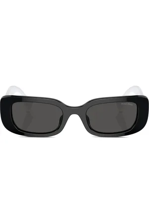 Miu Miu Logo-print rectangle-frame sunglasses