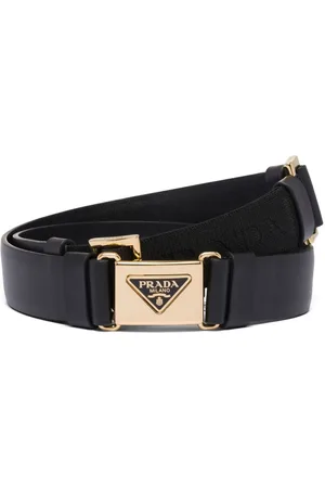 Prada Triangle-logo leather belt
