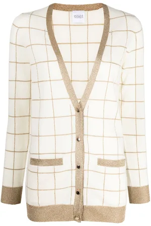MADELEINE THOMPSON Check-pattern V-neck cardigan