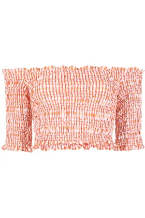 Kenzo Off-shoulder gingham top