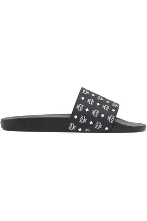 MCM Logo-print single-strap slides