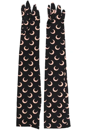 Marine Serre Crescent Moon-print long gloves