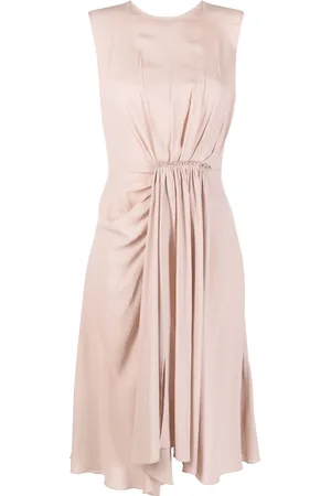 BLANCA Gathered-detail sleeveless dress
